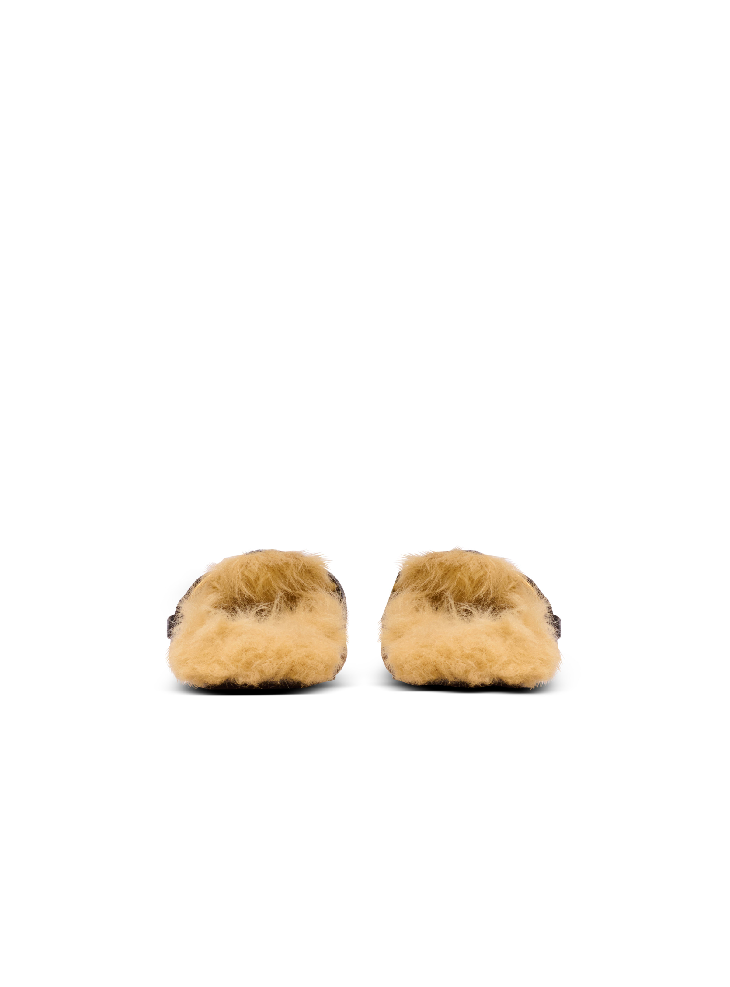 Anthem leopard print ponyskin leather and faux fur mules - 5