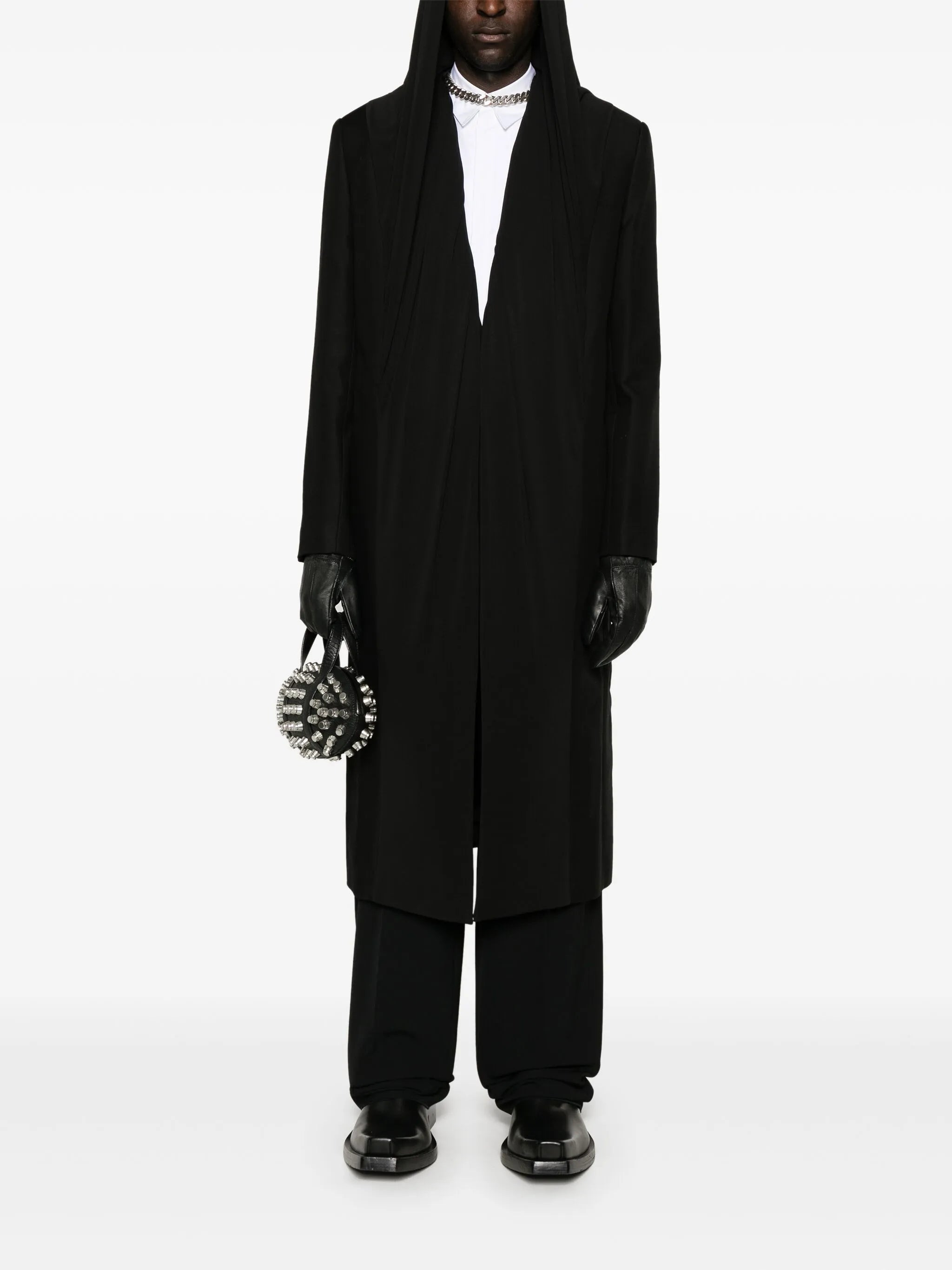 draped-detail coat - 2