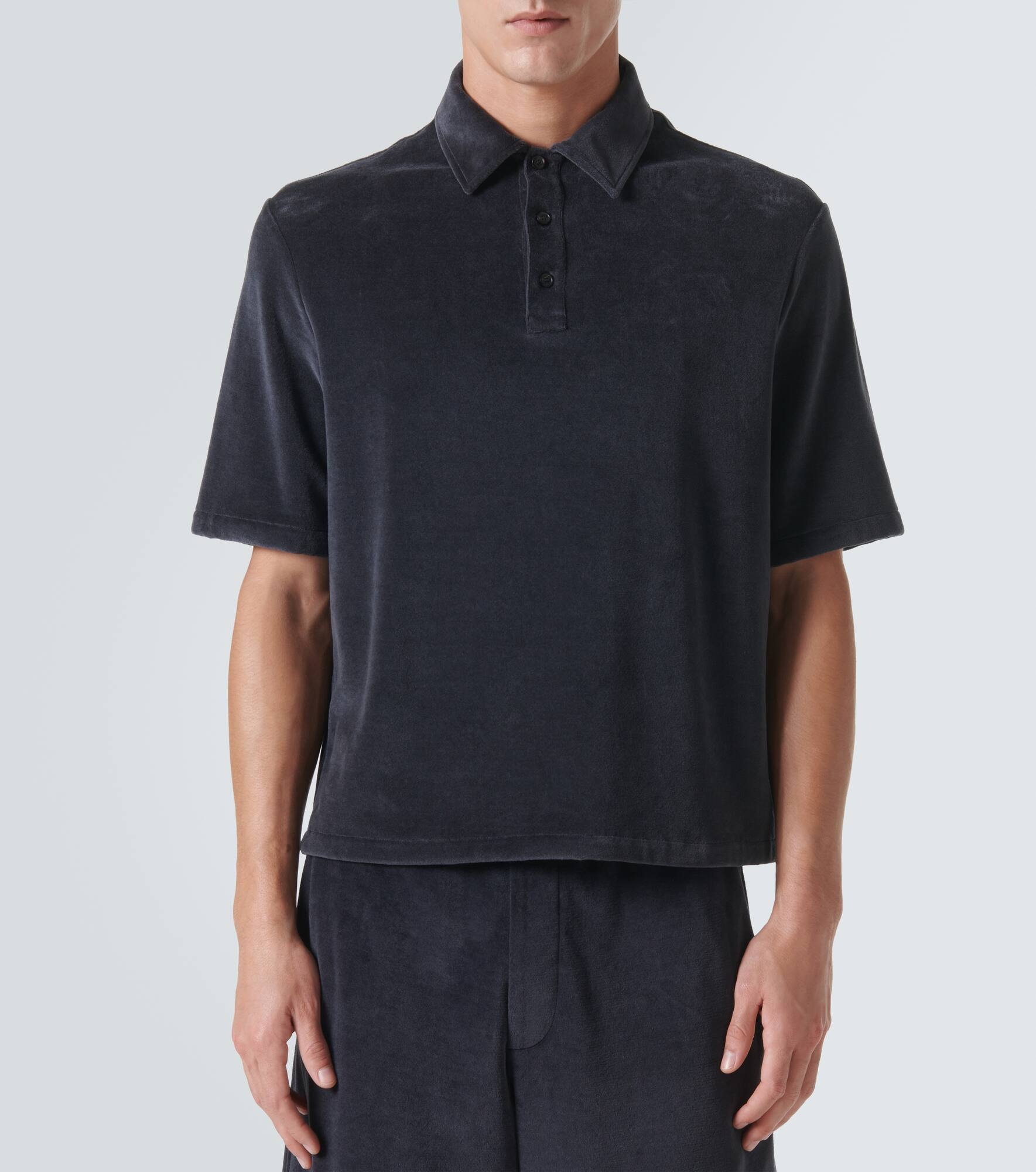 Murano cotton and silk velour polo shirt - 3