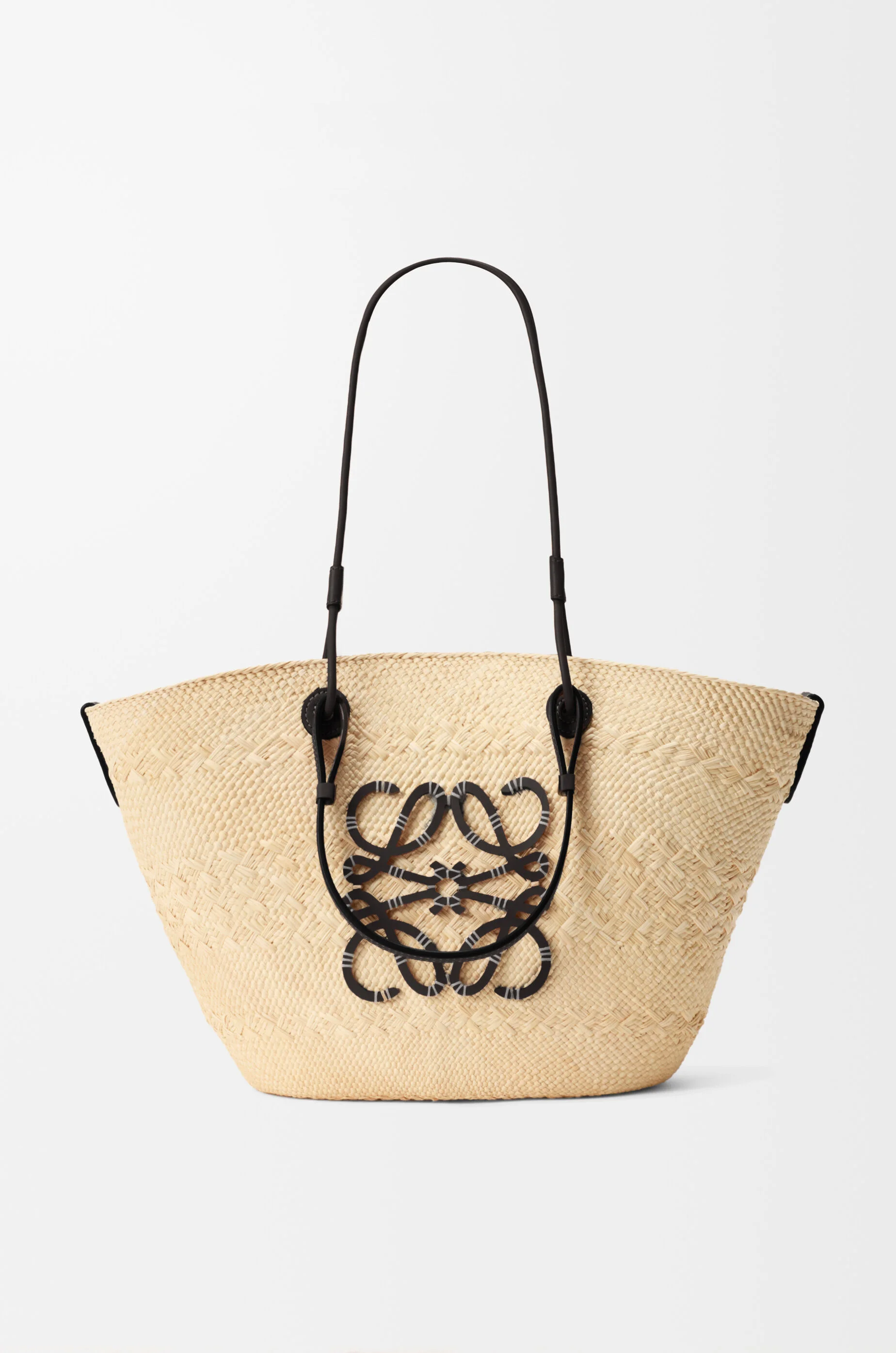 Medium Anagram Basket bag in iraca palm and calfskin - 1
