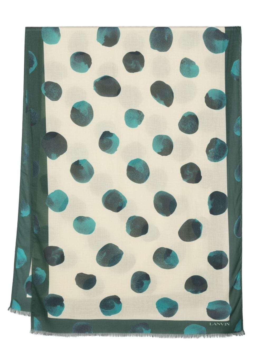 polka dot-print fine-knit scarf - 1