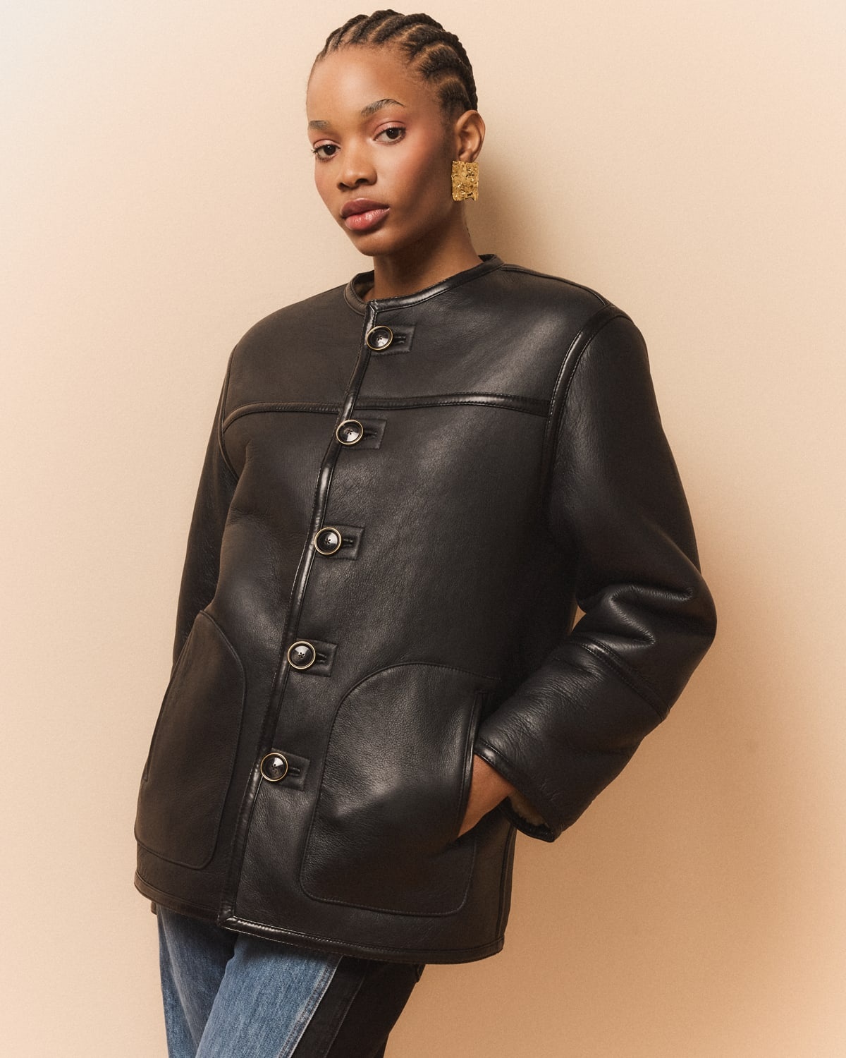 VERONICA BEARD Anya Reversible Shearling Coat neimanmarcus