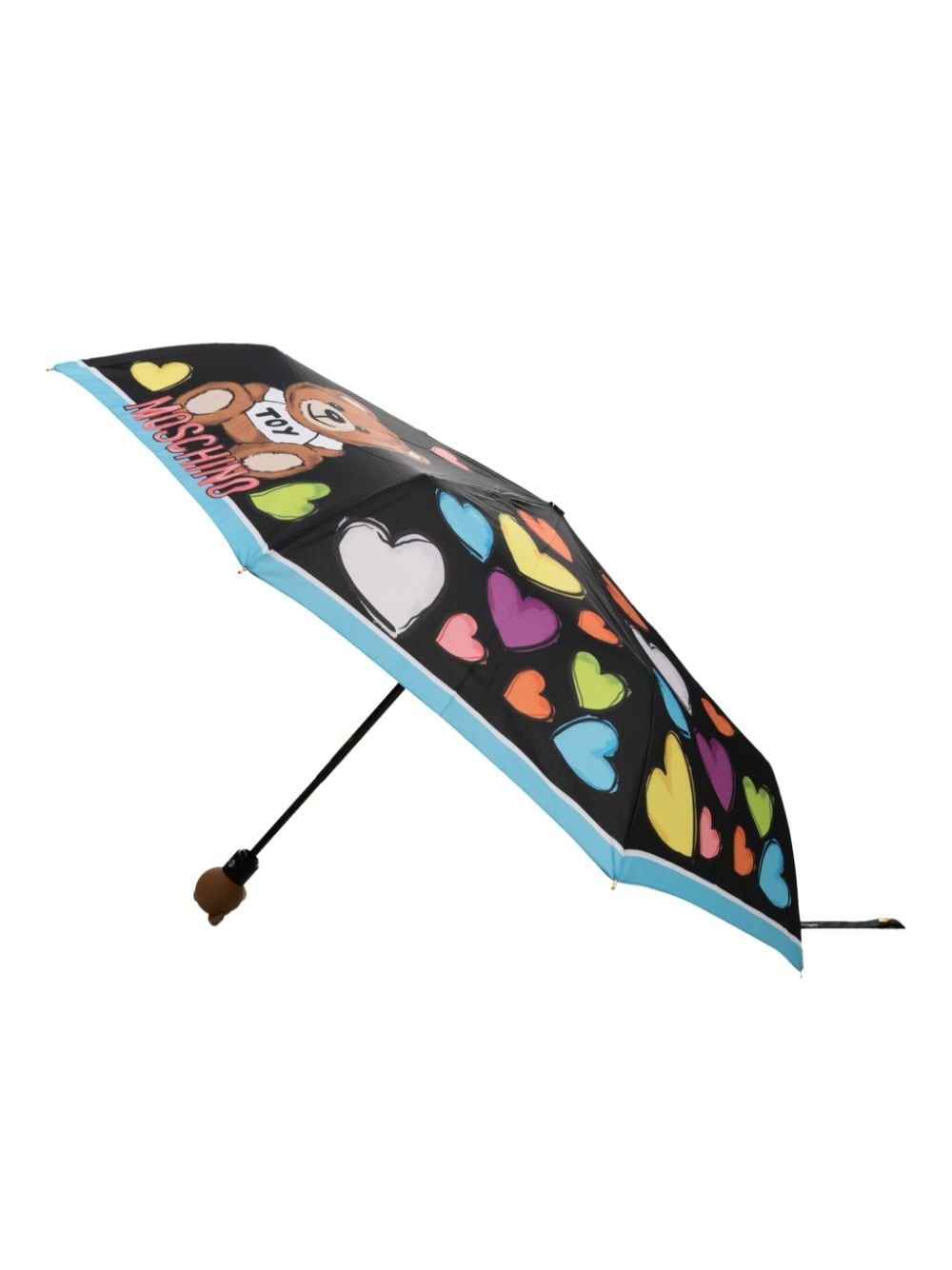 heart illustration-print foldable umbrella - 3