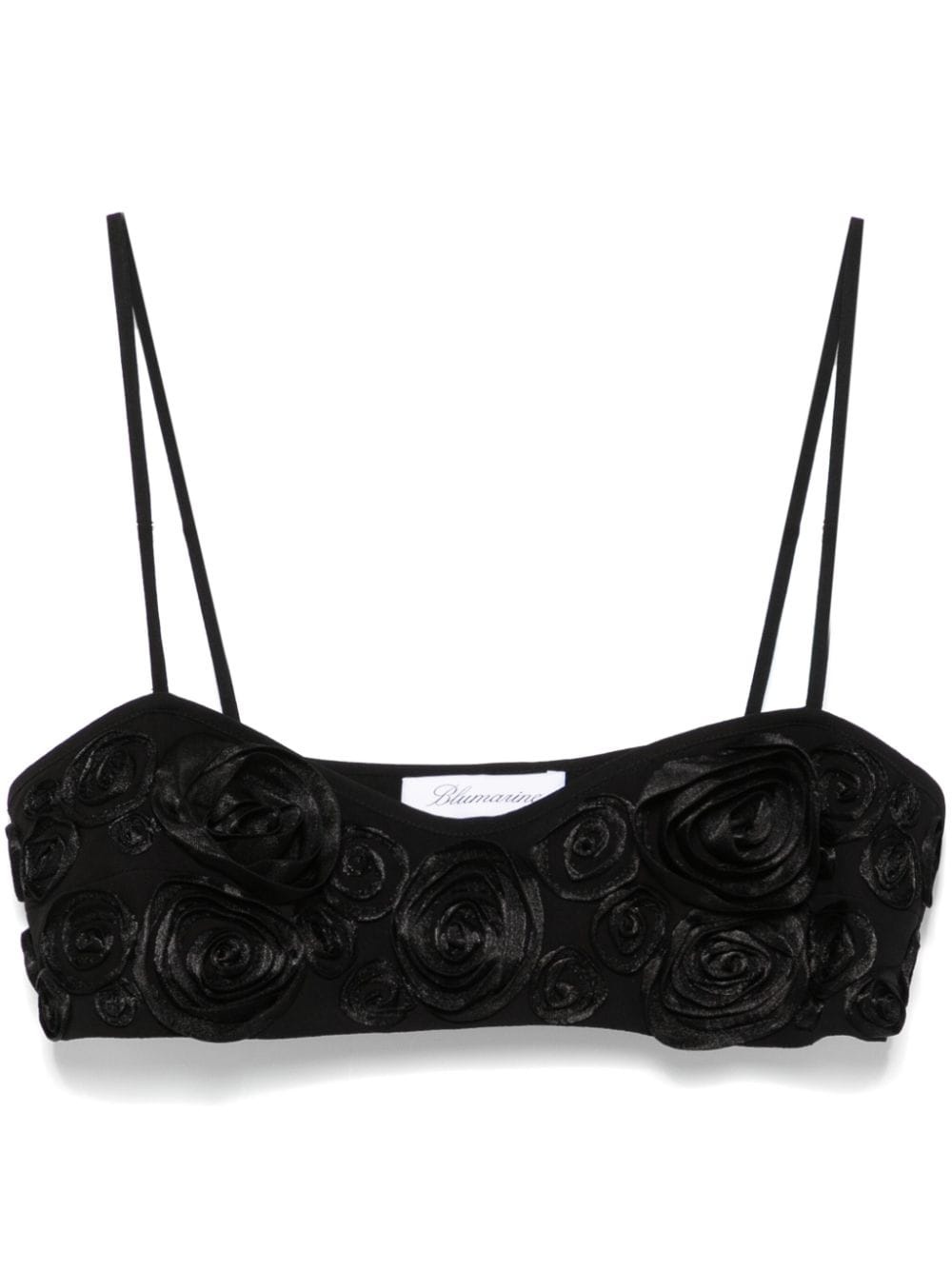 floral-appliqué cropped top - 1