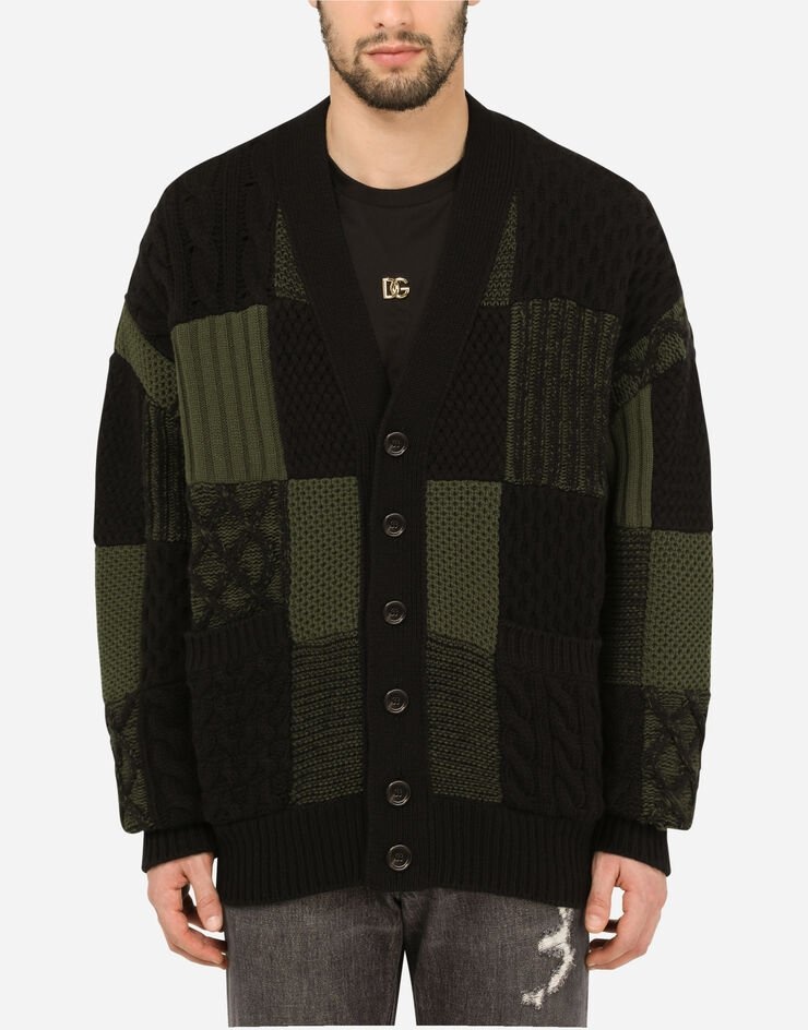 Wool patchwork cardigan - 2