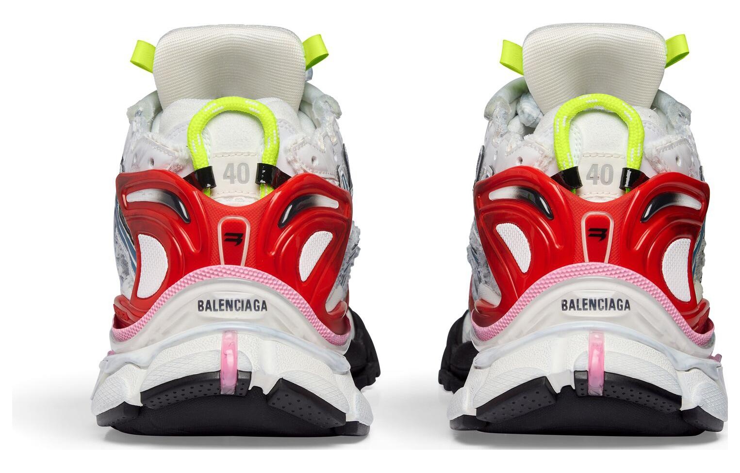 Balenciaga Runner Sneakers 'White Blue Red Mesh and Nylon' 677403W3RB69645 - 5
