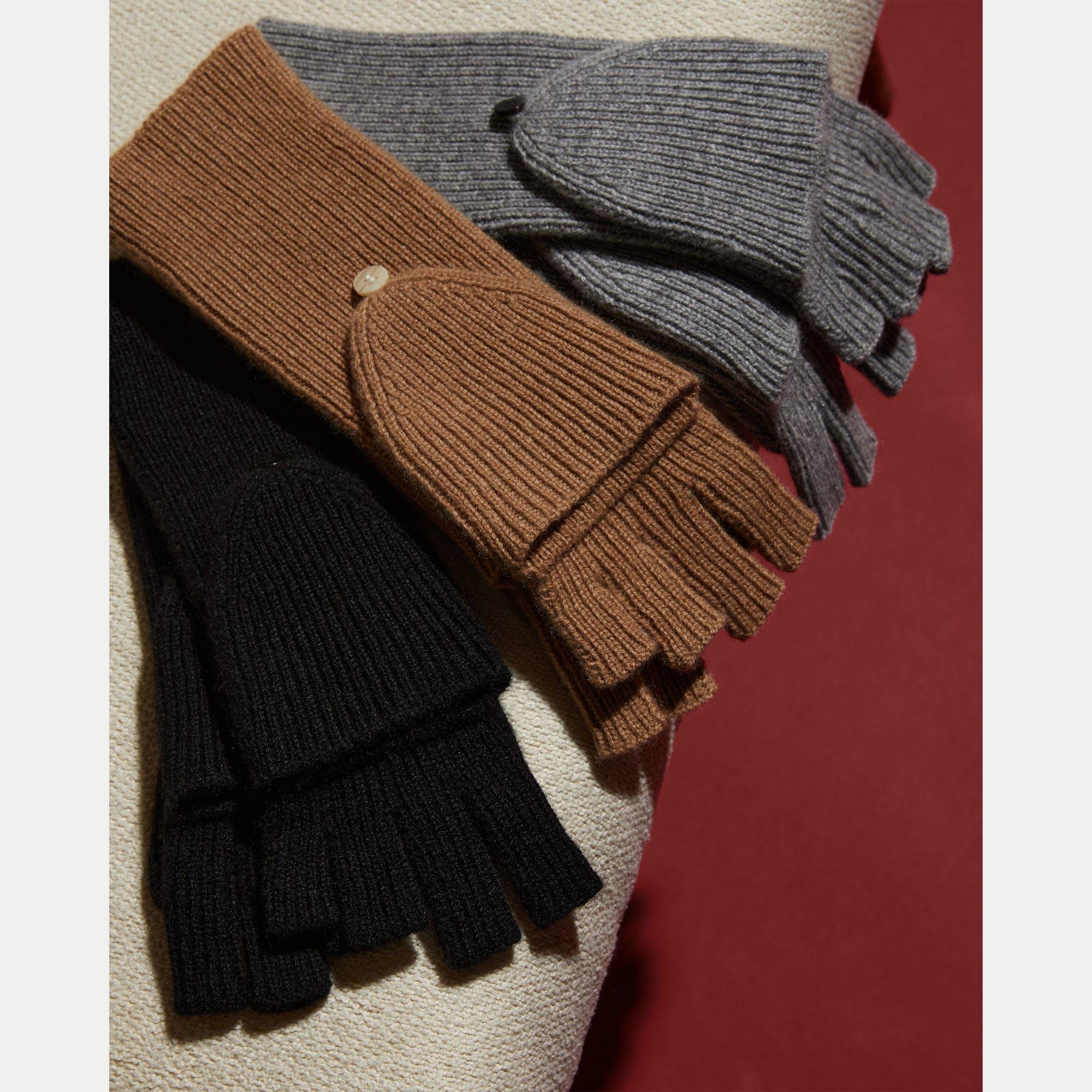Fold-Back Gloves in Cashmere - 3
