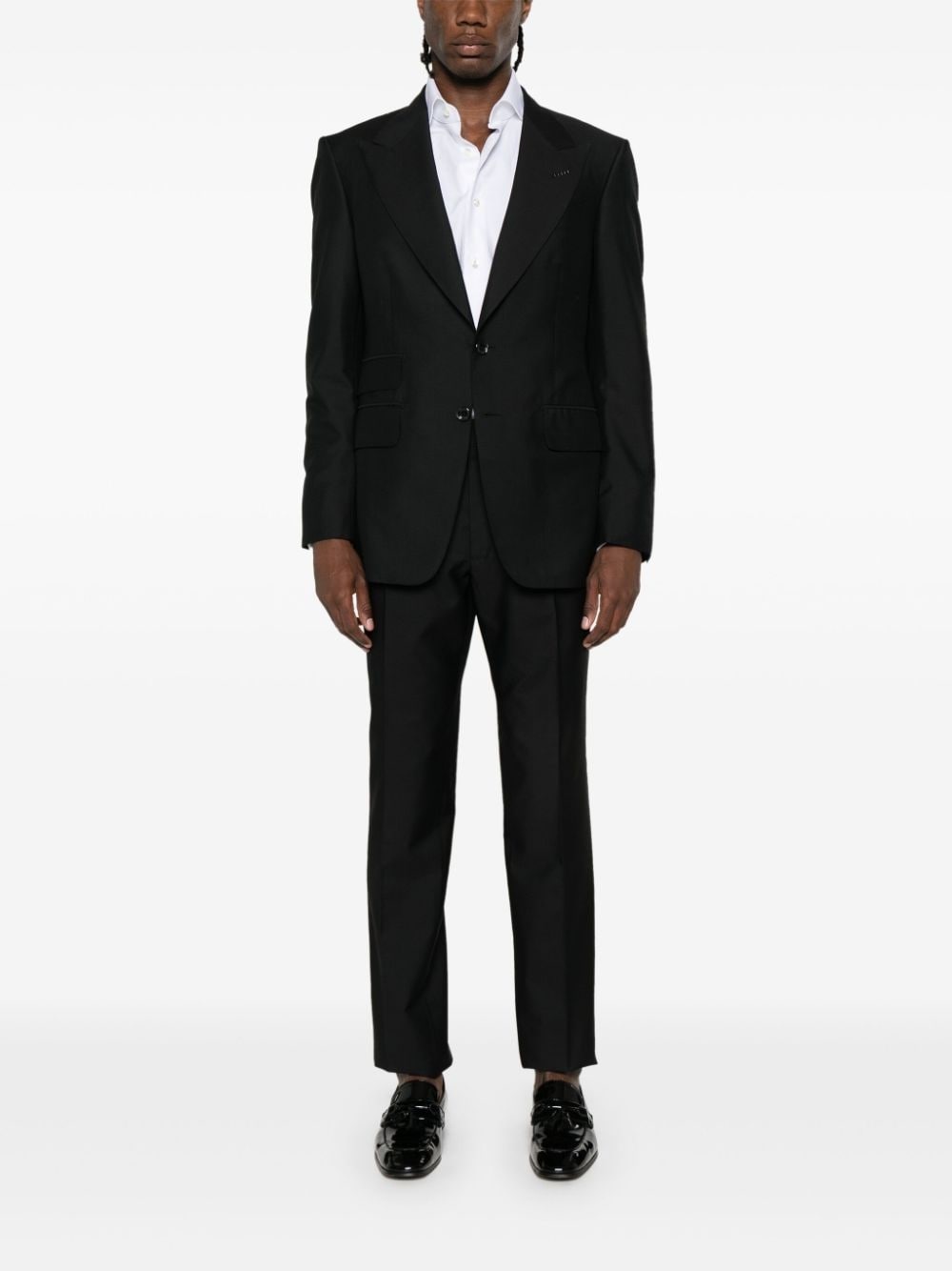 twill single-breasted suit - 2