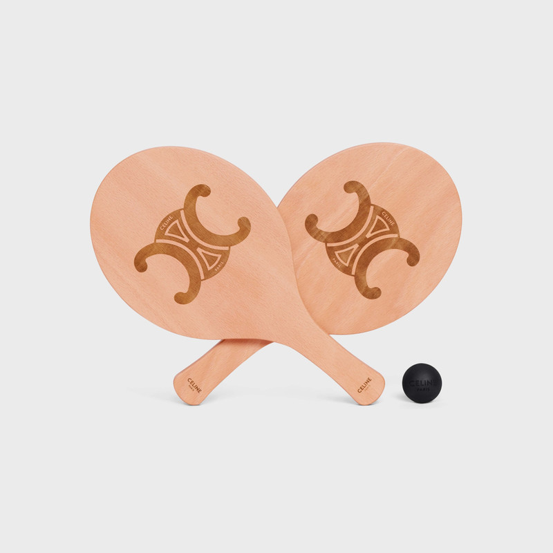 Beach rackets in wood and Calfskin 1