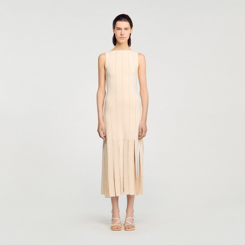 Sandro FRINGED KNIT MAXI DRESS outlook