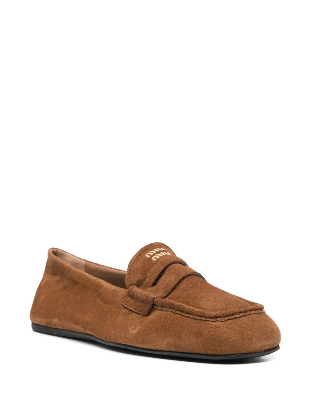 Miu Miu Women Ruches Suede Leather Loafers - 3