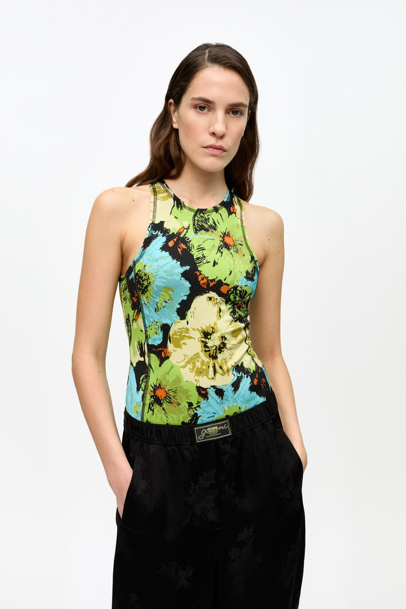 GANNI PRINTED LYCRA JERSEY BODYSTOCKING outlook