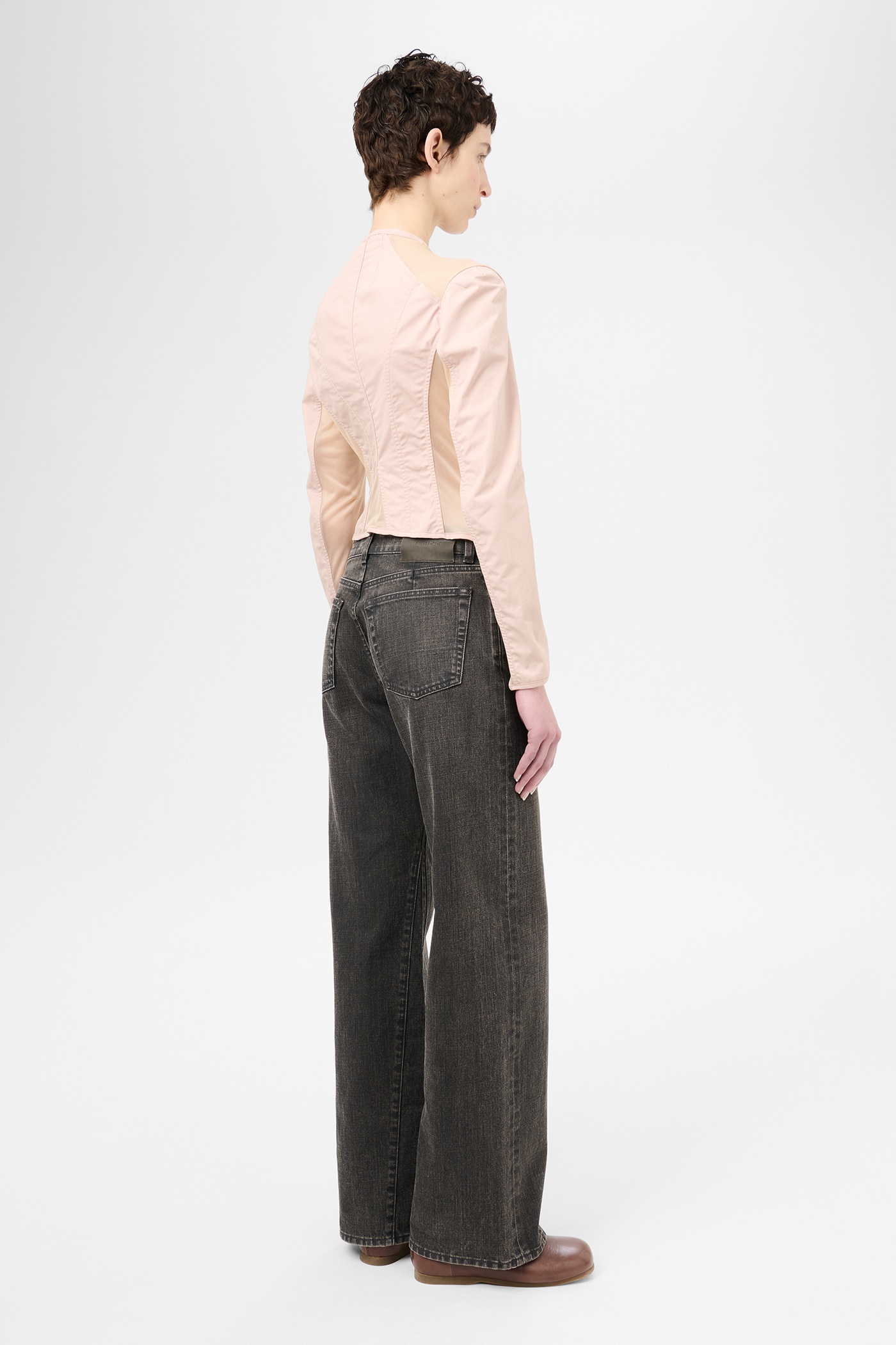 Corset Jacket Powder Rouge Sanded Poplin. - 6