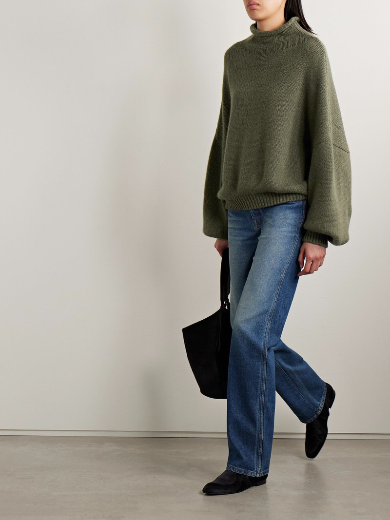 KHAITE Juniper cashmere turtleneck sweater Green outlook