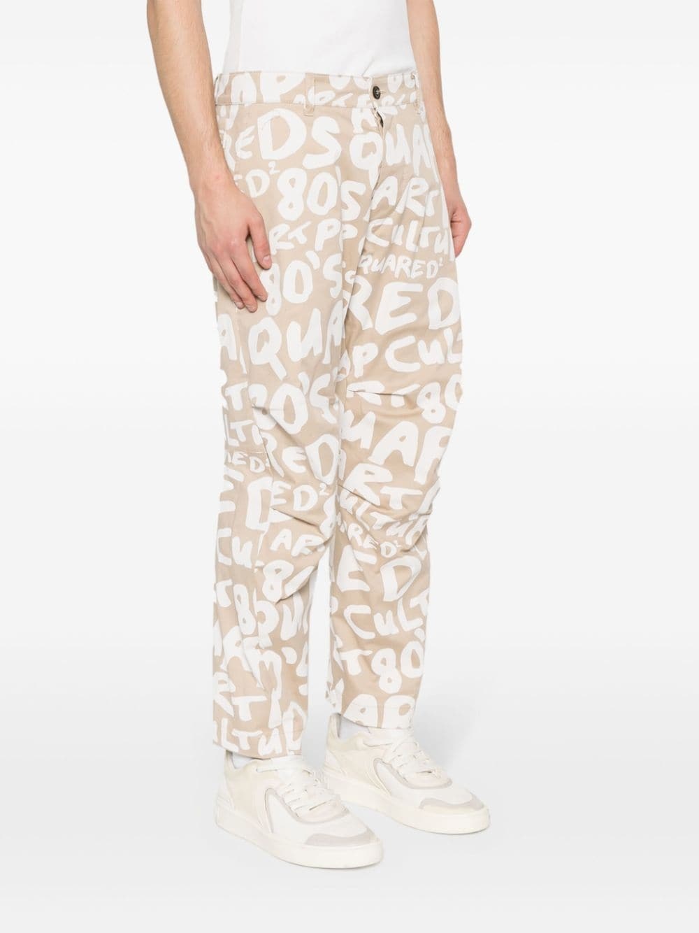 logo-print tapered trousers - 3