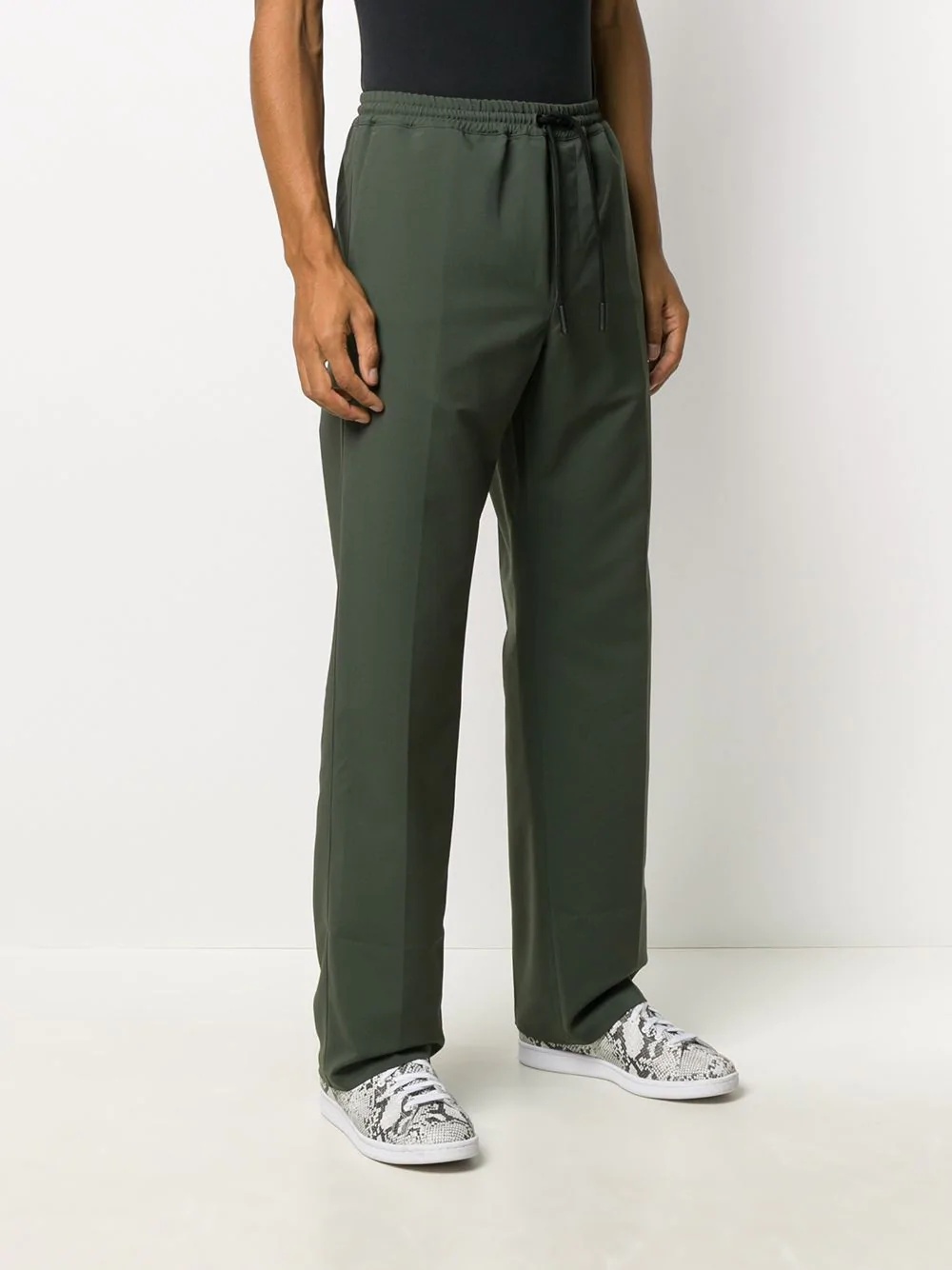 drawstring straight-leg trousers - 3