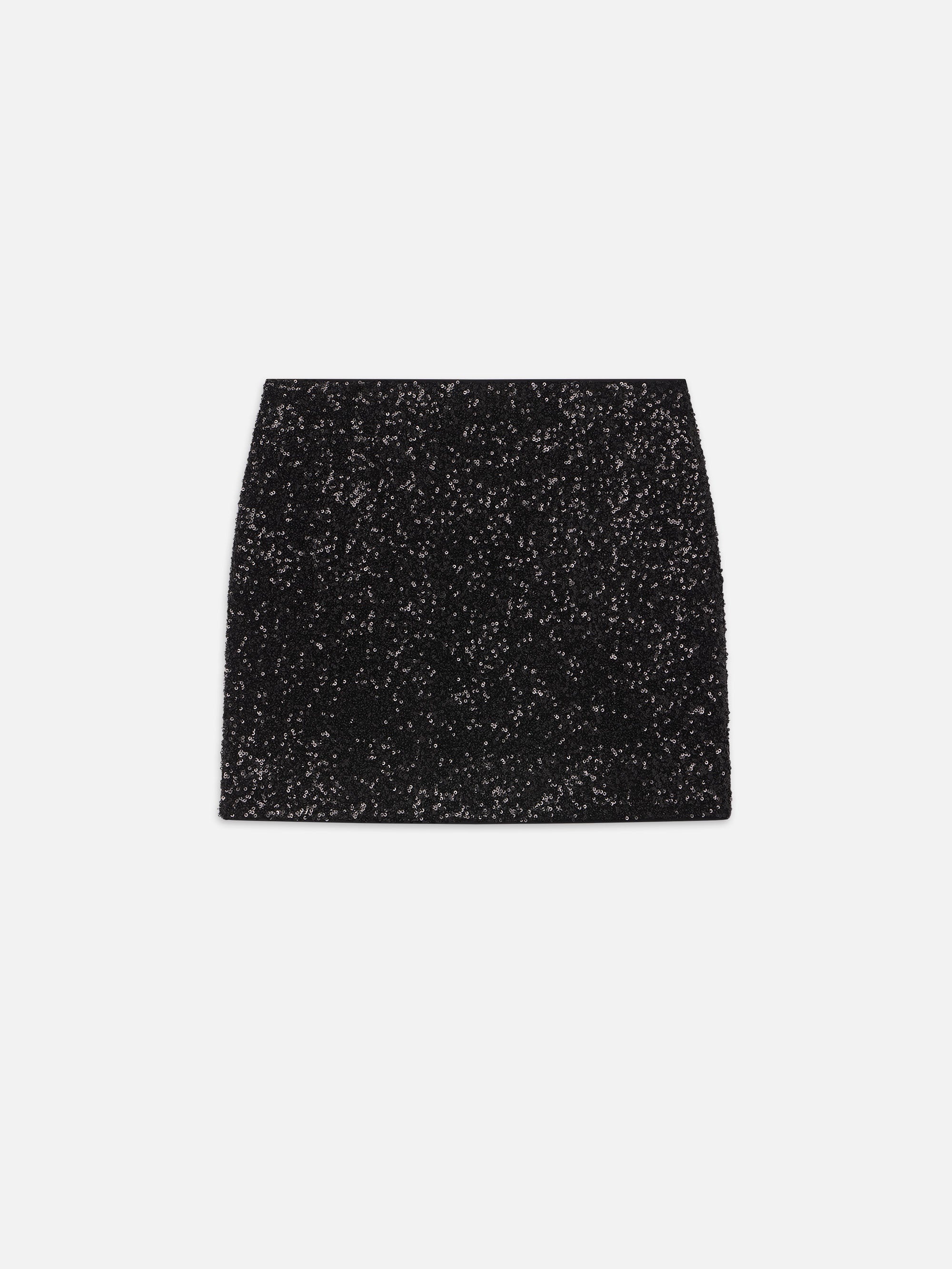 Sequin Mini Skirt in Black - 4
