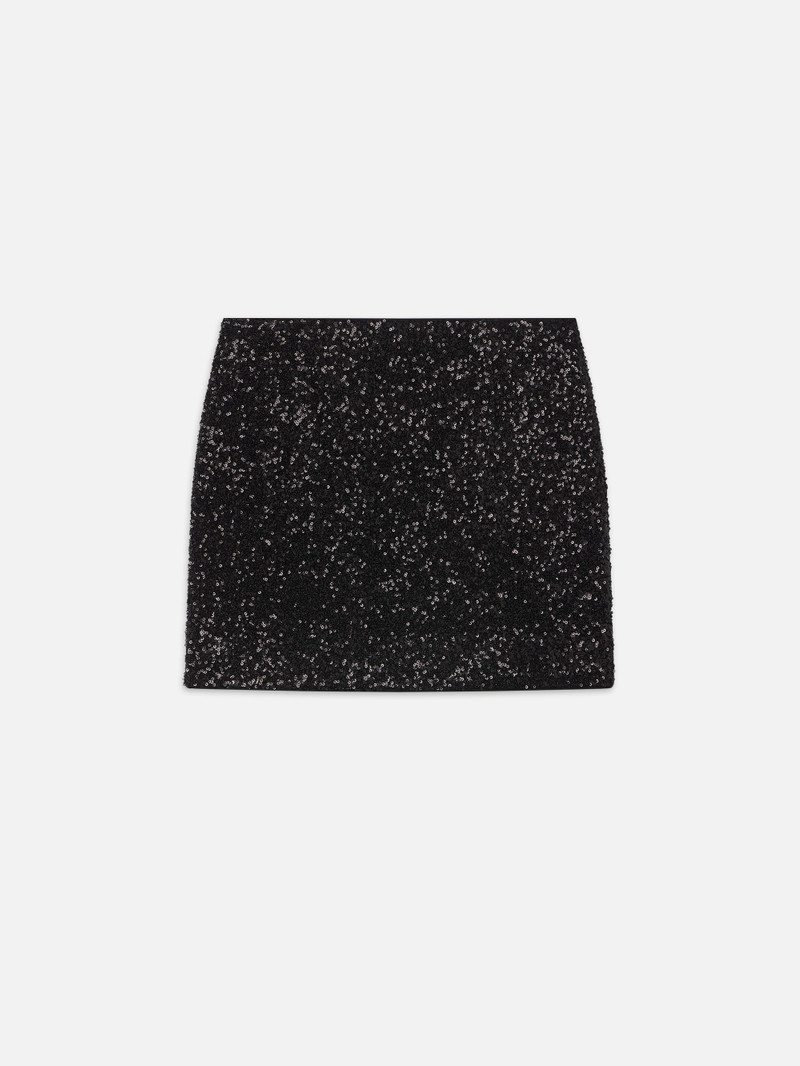 Sequin Mini Skirt in Black 4