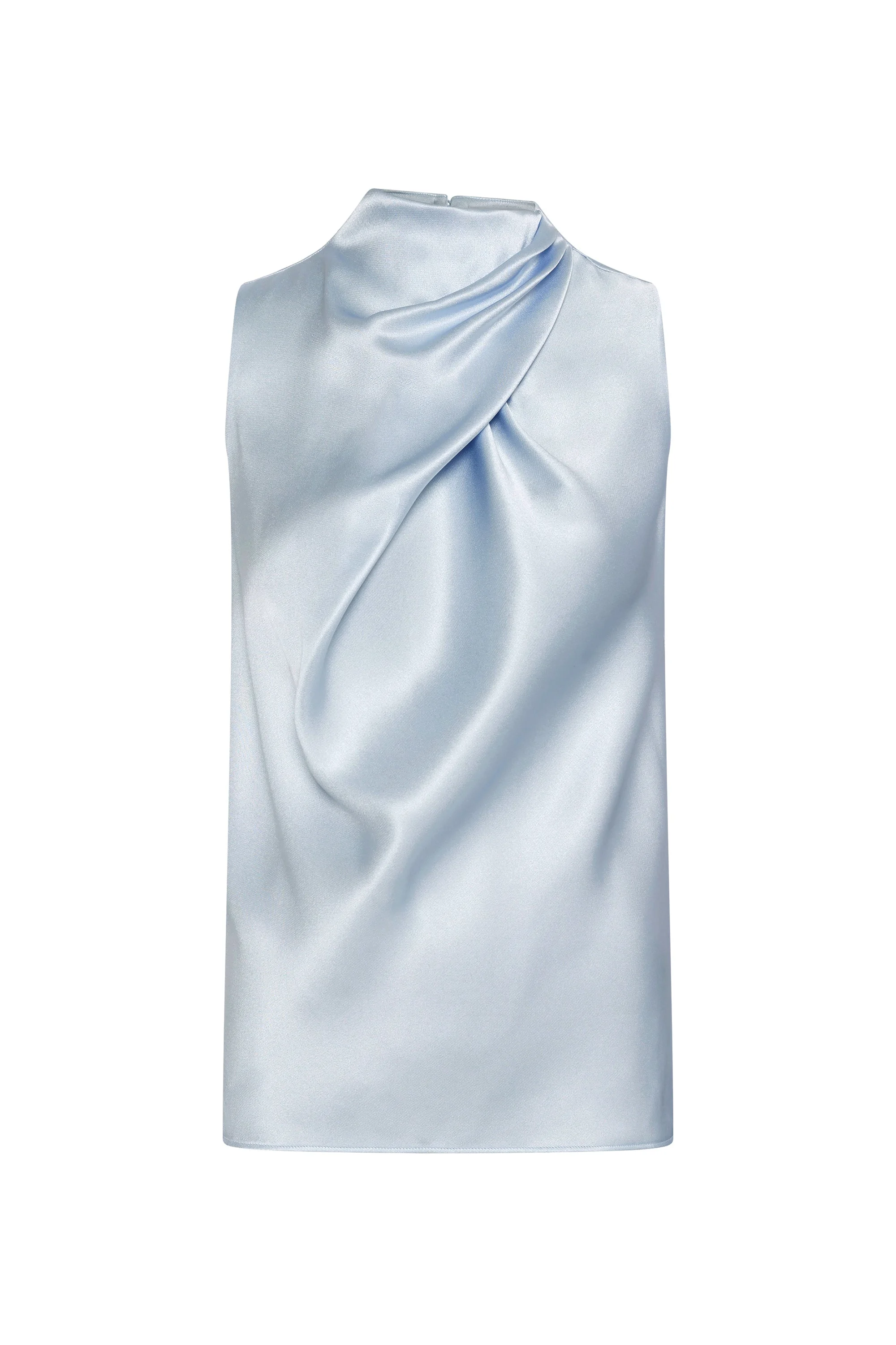 Melina Top in Light Blue Satin - 1