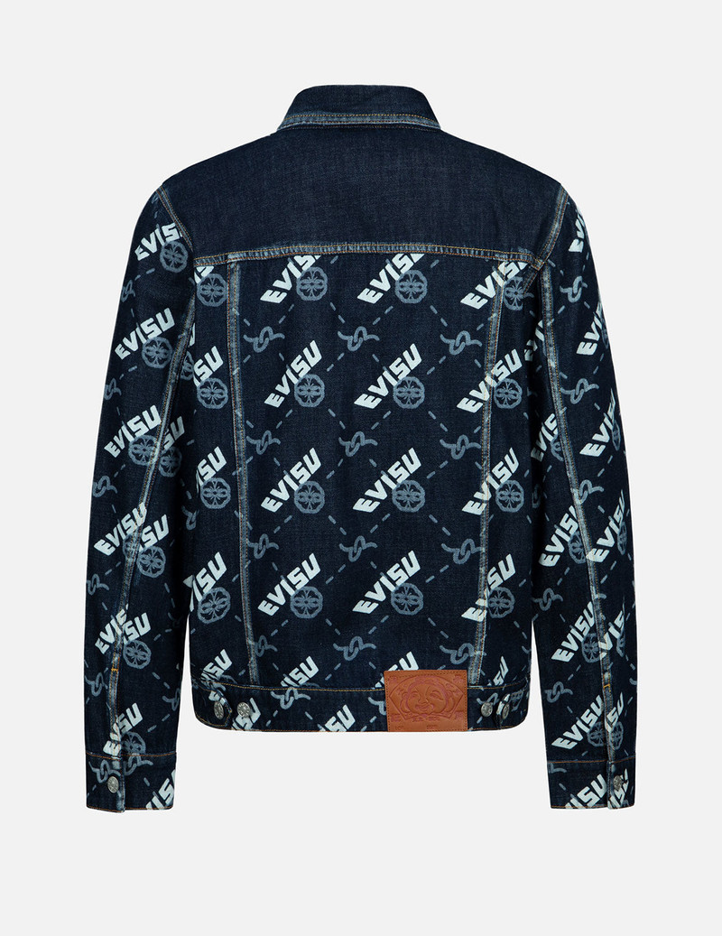 EVISU DOUBLE MONOGRAM PRINT DENIM JACKET outlook