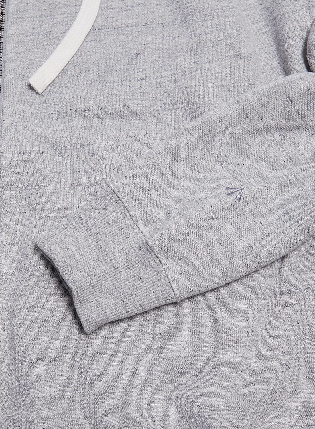 Embroidered Arrow Zip Hoodie in Grey Marl - 7