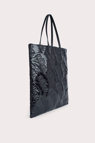 BY FAR Slim Tote Black Embossed Shellsuit Fabric and Leather outlook