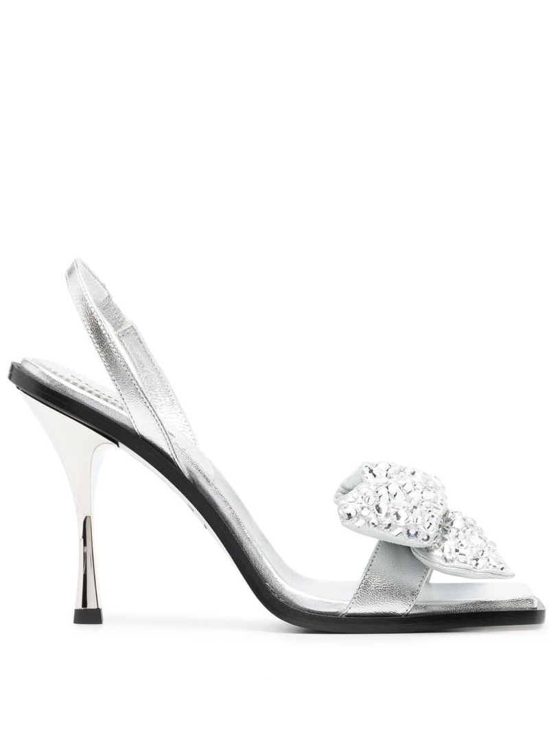 bow-detail sqaure-toe sandals 1