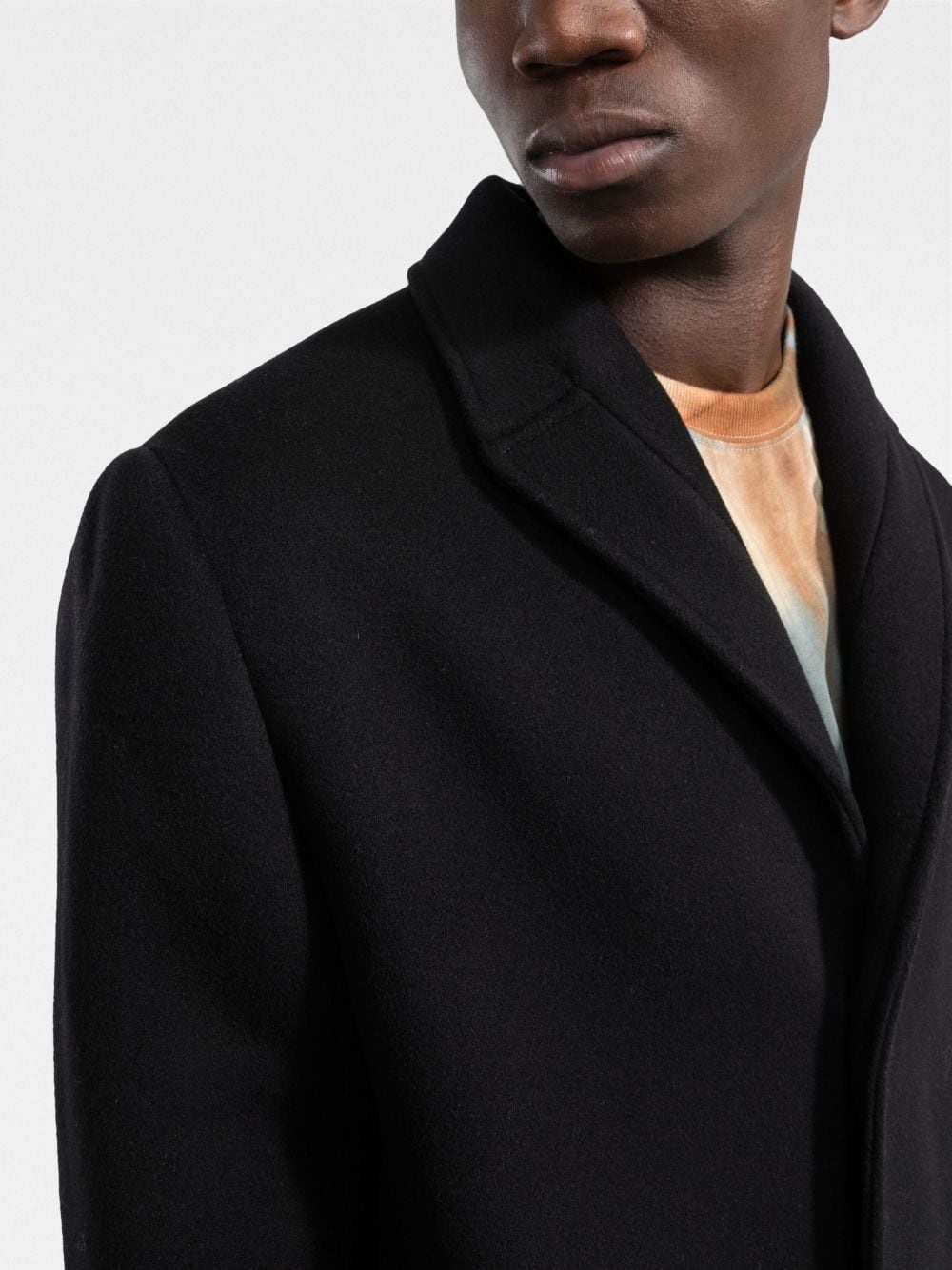 notched-lapel single-breasted coat - 5