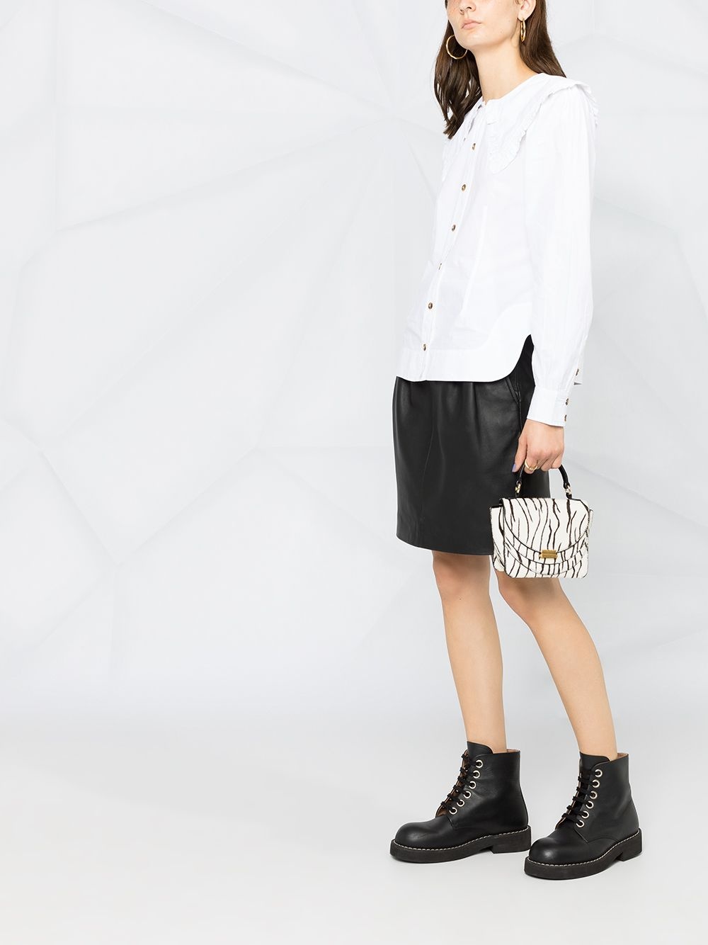 oversized-collar buttoned blouse - 6