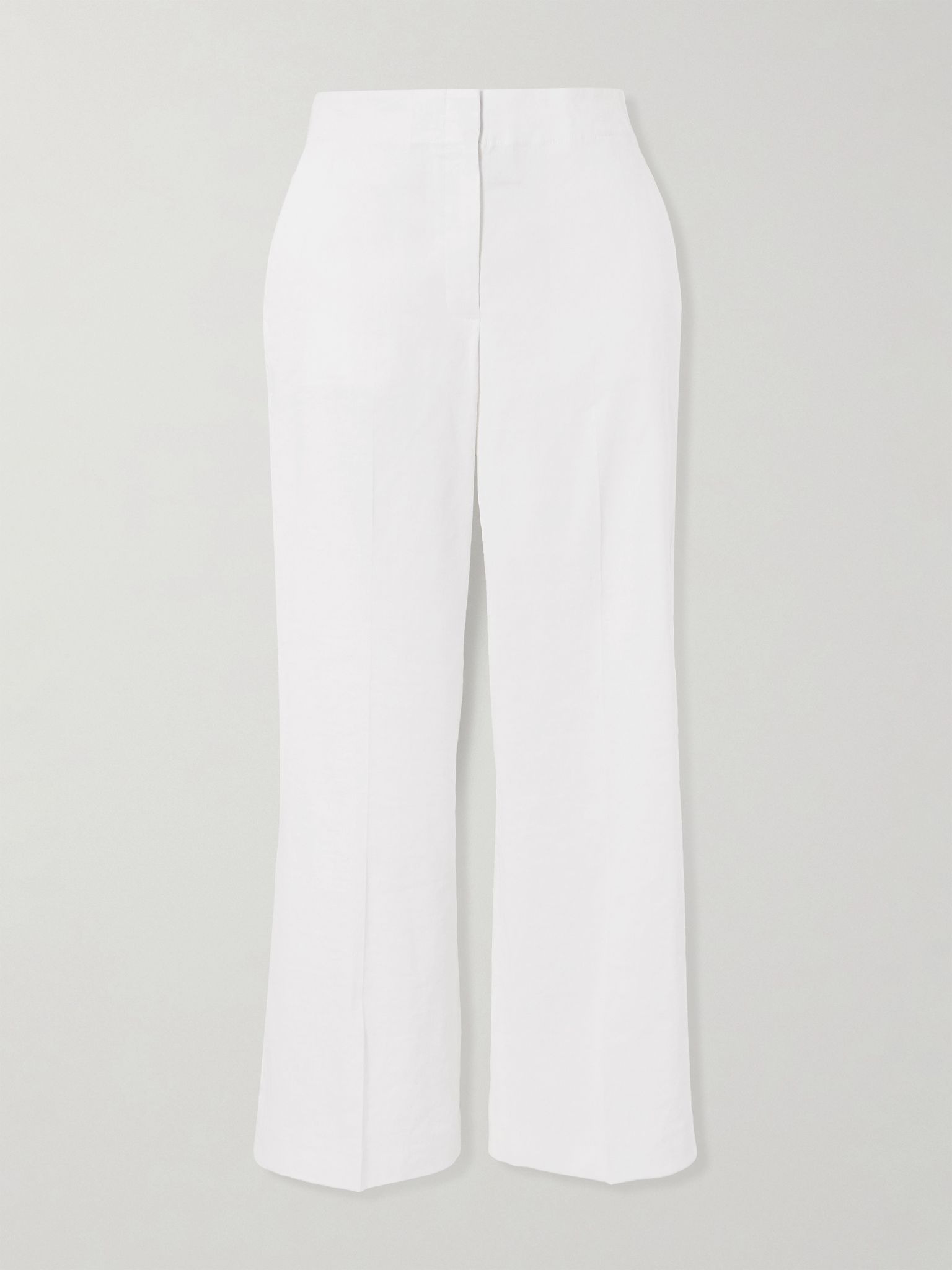 Terena cropped linen-blend wide-leg pants White - 1