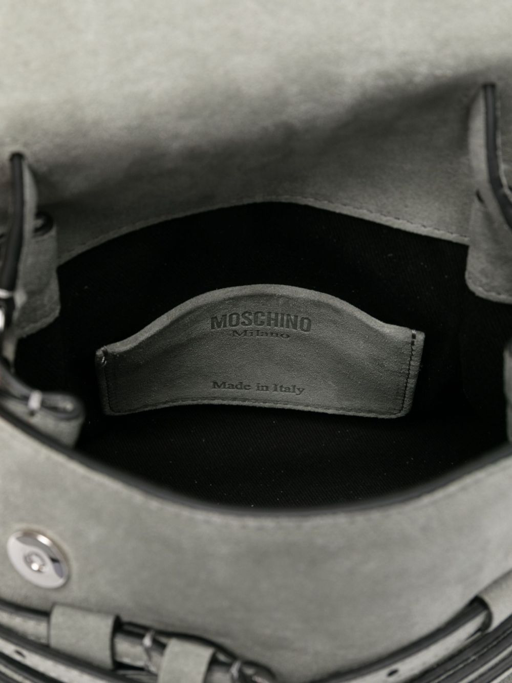 belt-details suede tote bag - 4
