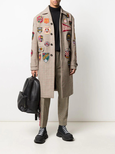 DSQUARED2 logo patchwork coat outlook