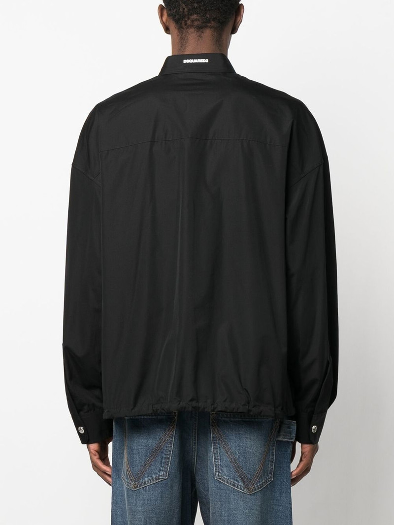 logo-print button-up shirt 4