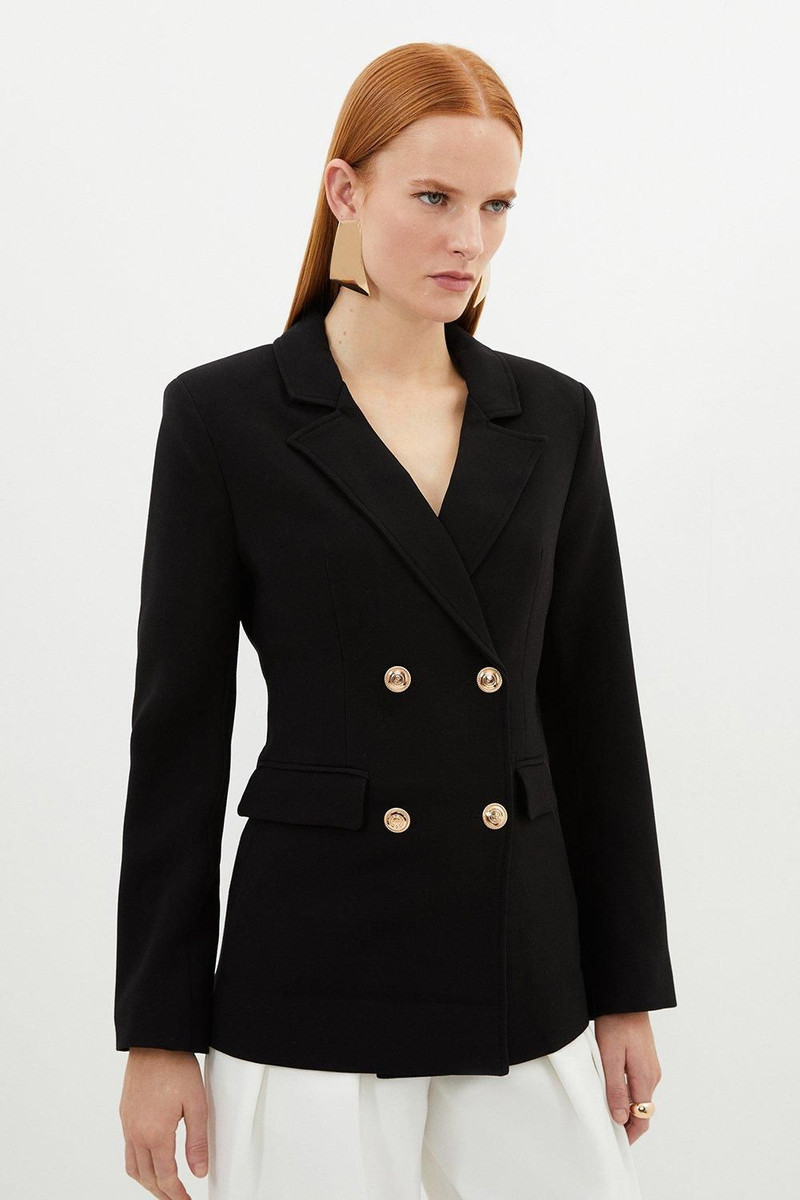 Petite Compact Essential Tailored Double Breasted Blazer 3