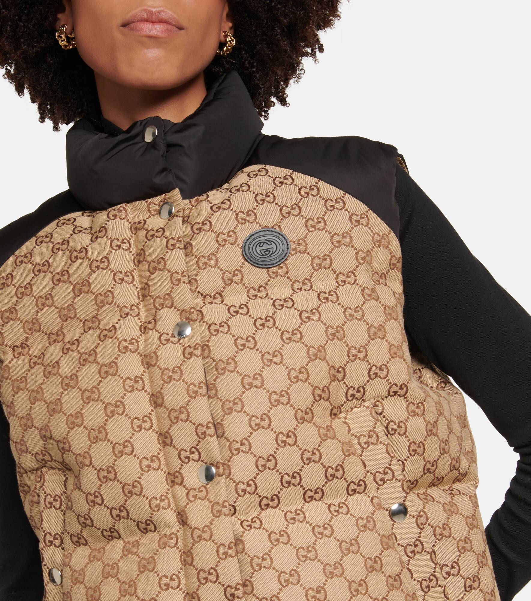 GG cotton canvas down vest - 4