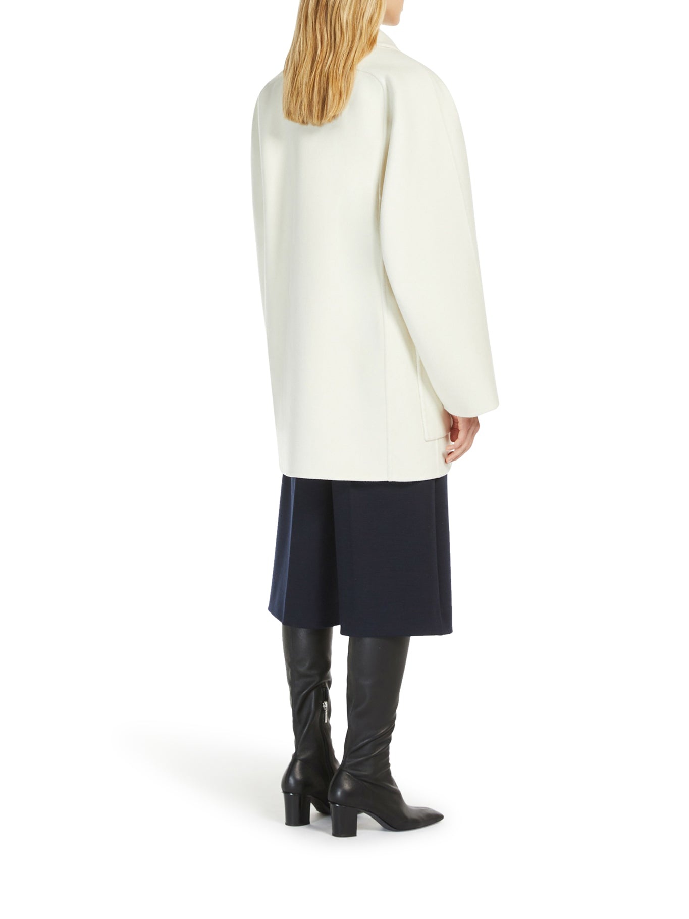 SHORT WOOL AND CASHMERE COAT - 4