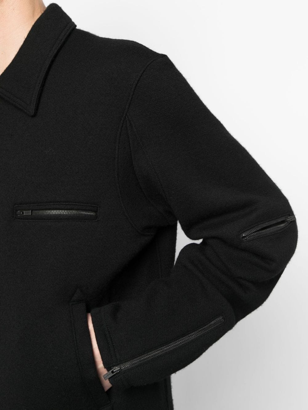 zipped biker jacket - 7