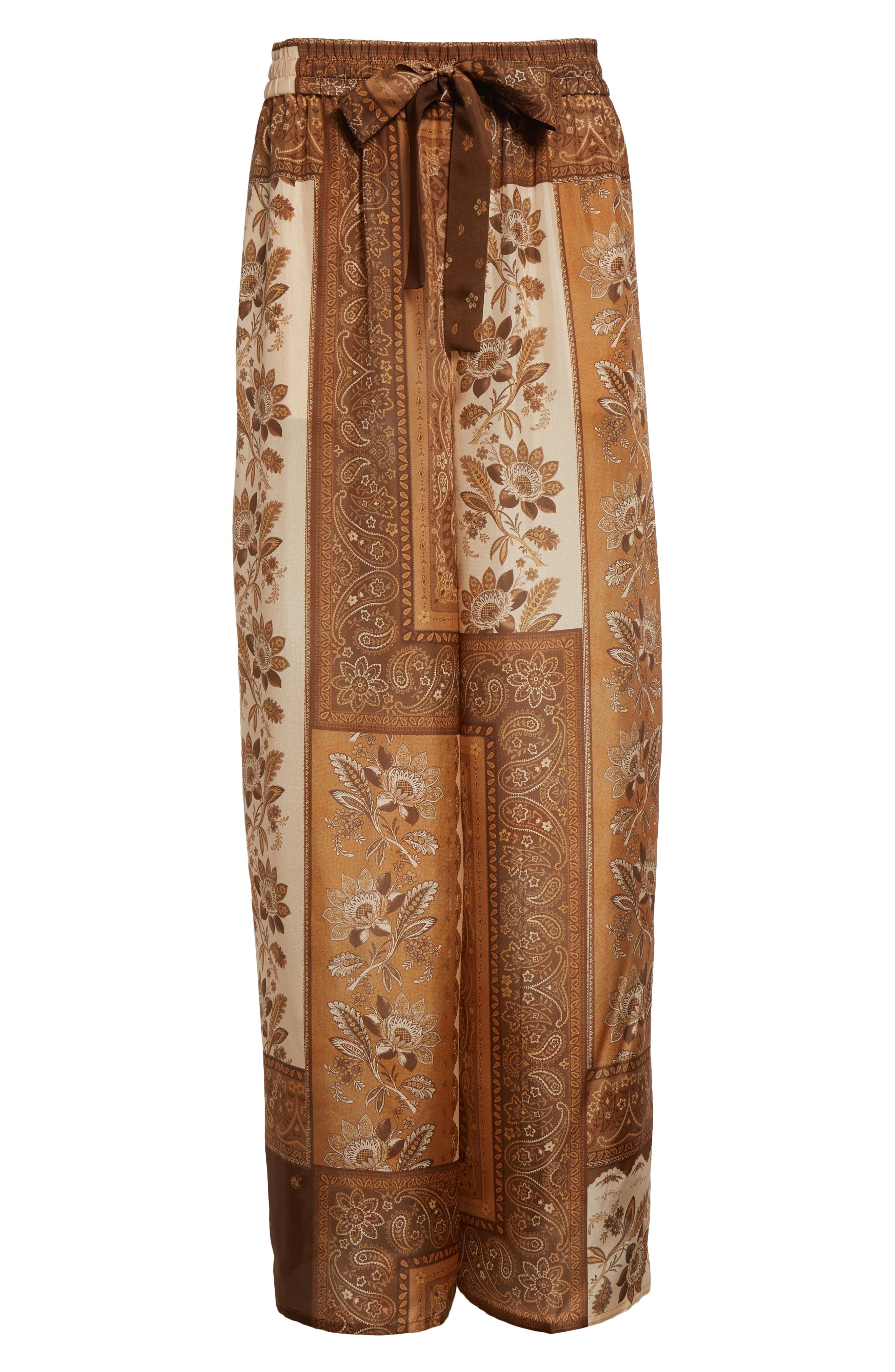 Zimmermann Lucky Relaxed Wide Leg Silk Pants in Chocolate Bandana at Nordstrom - 5
