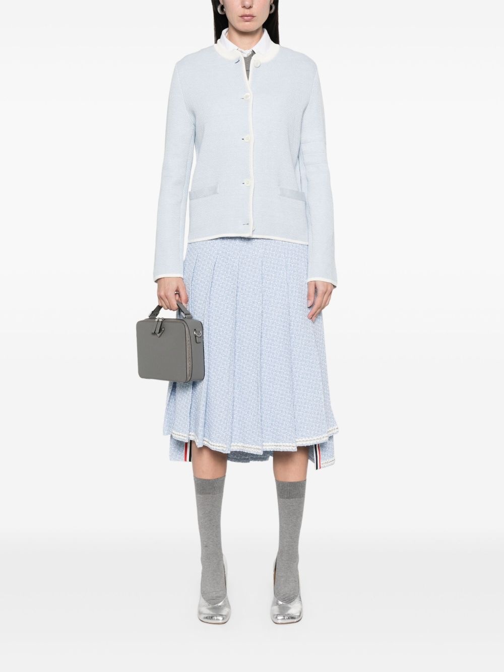 pleated tweed midi skirt - 2