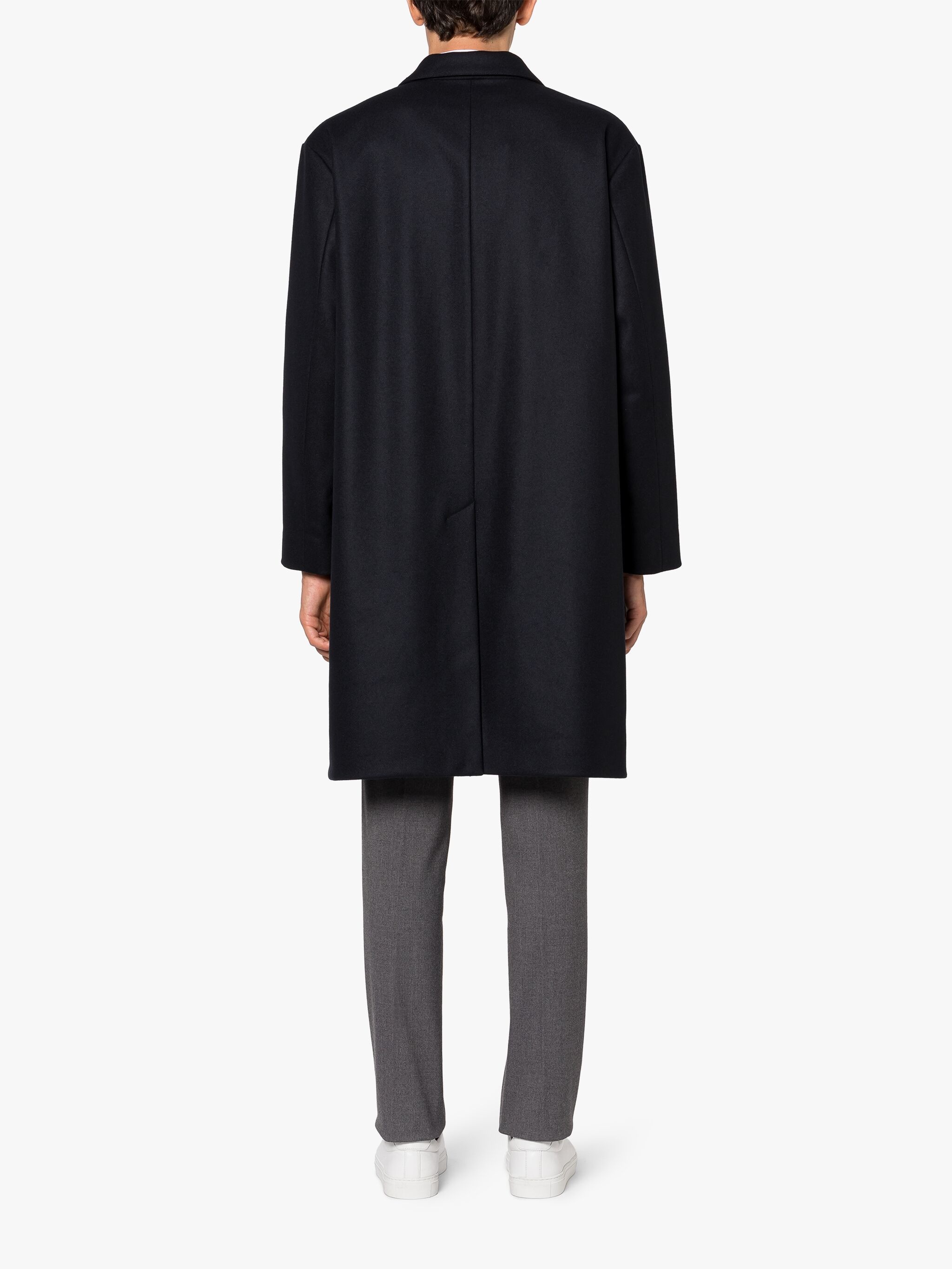 HUMBIE CHESTER NAVY WOOL OVERCOAT - 4