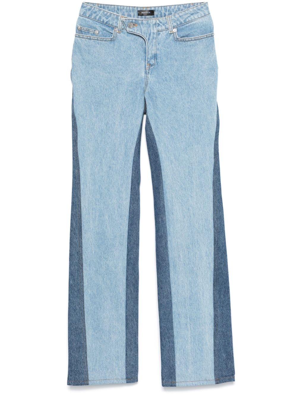bi-color straight-leg jeans - 1