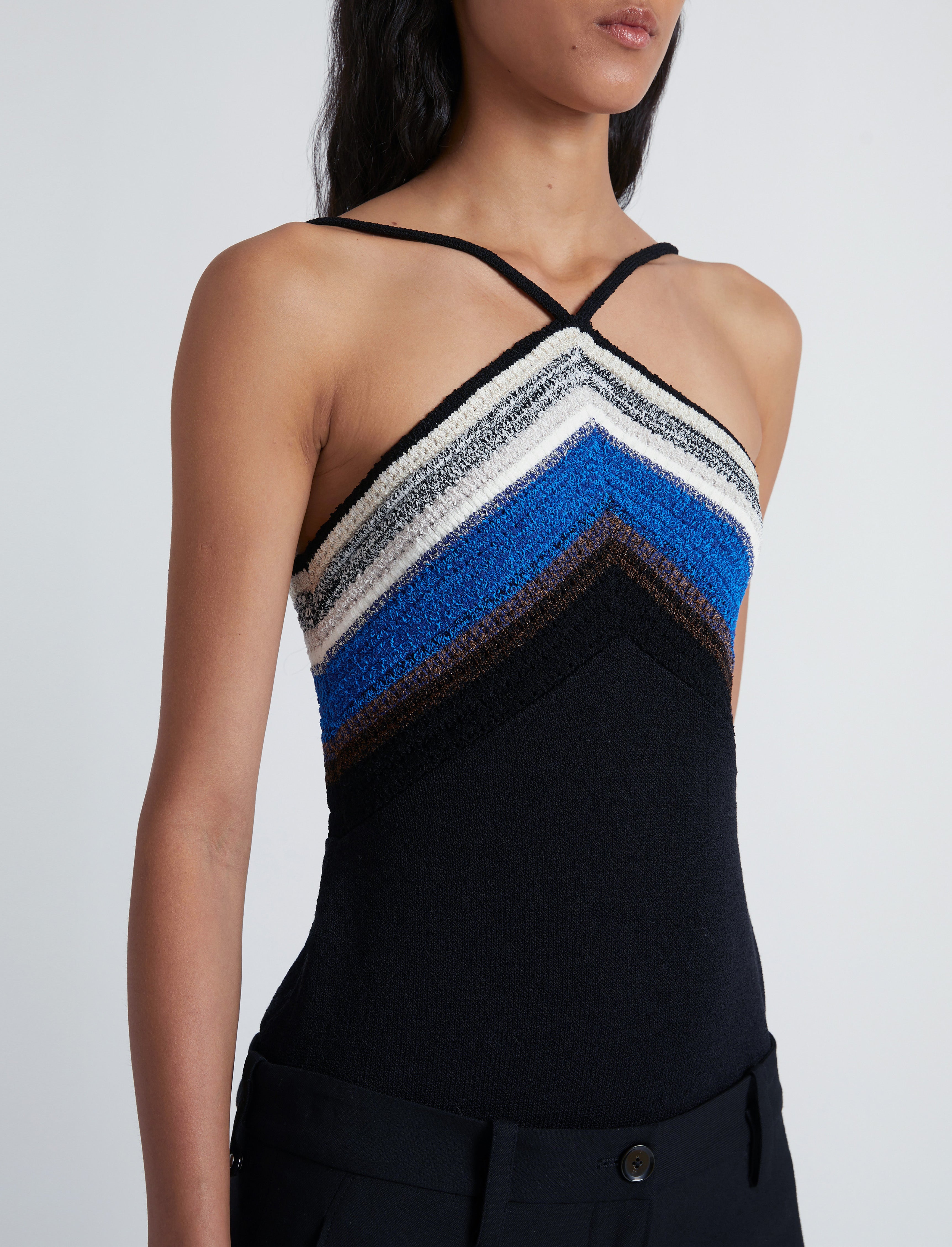 Bella Tank in Crochet Stripe Knit - 6