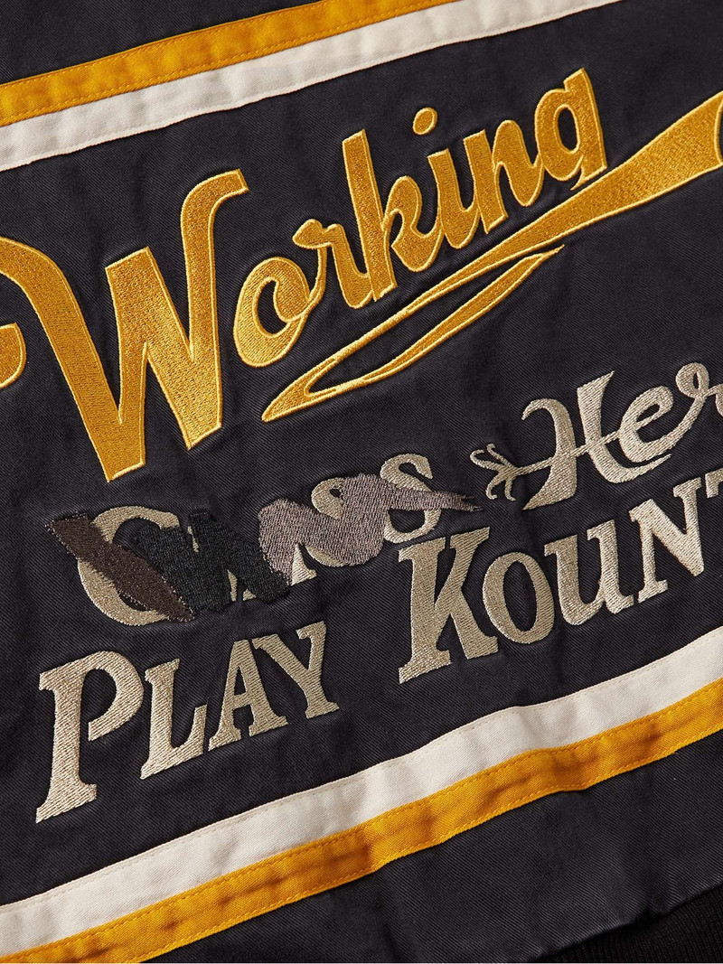 Cropped Appliquéd Embroidered Padded Cotton-Twill Jacket 3