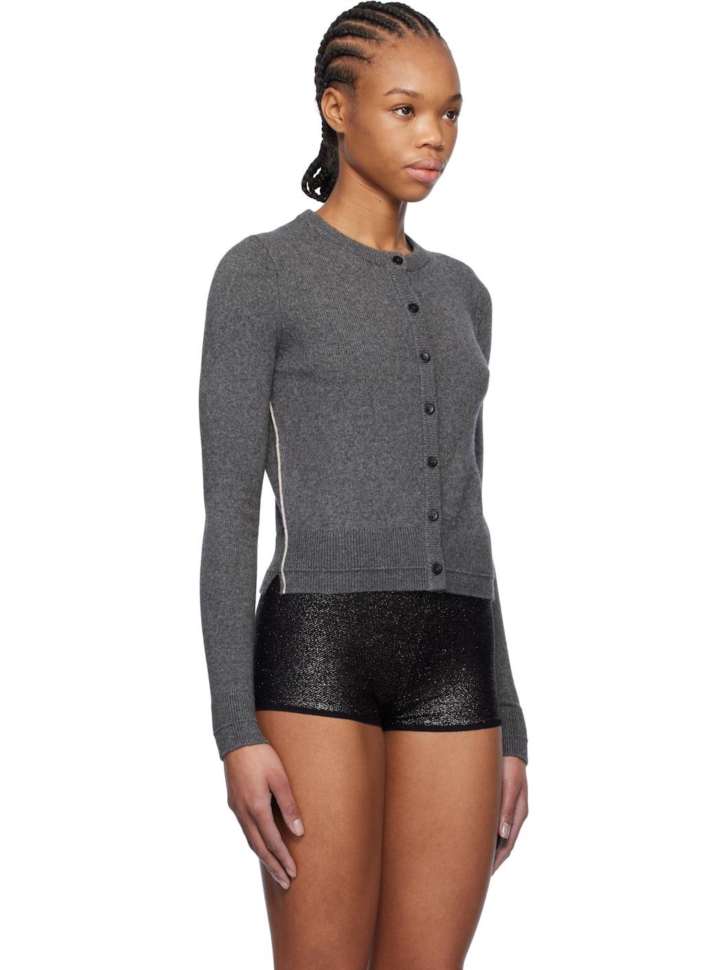 Gray Petite Cardigan - 2
