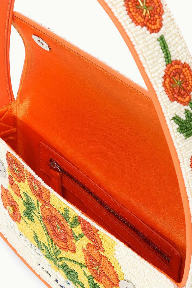 STAUD TOMMY BEADED BAG CALIFORNIA POPPY 3
