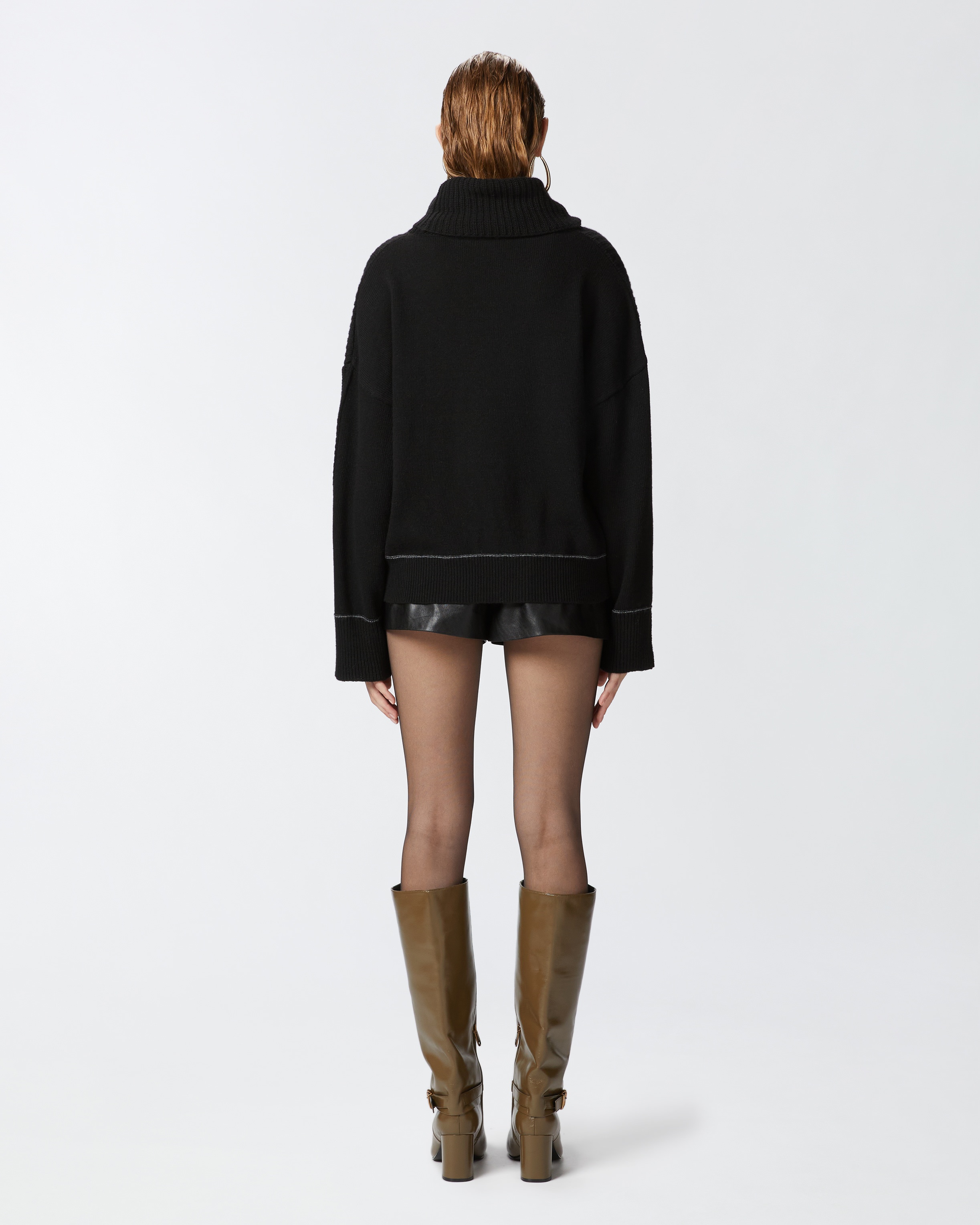 FINE WOOL AND CASHMERE TURTLENECK JUMPER - 4