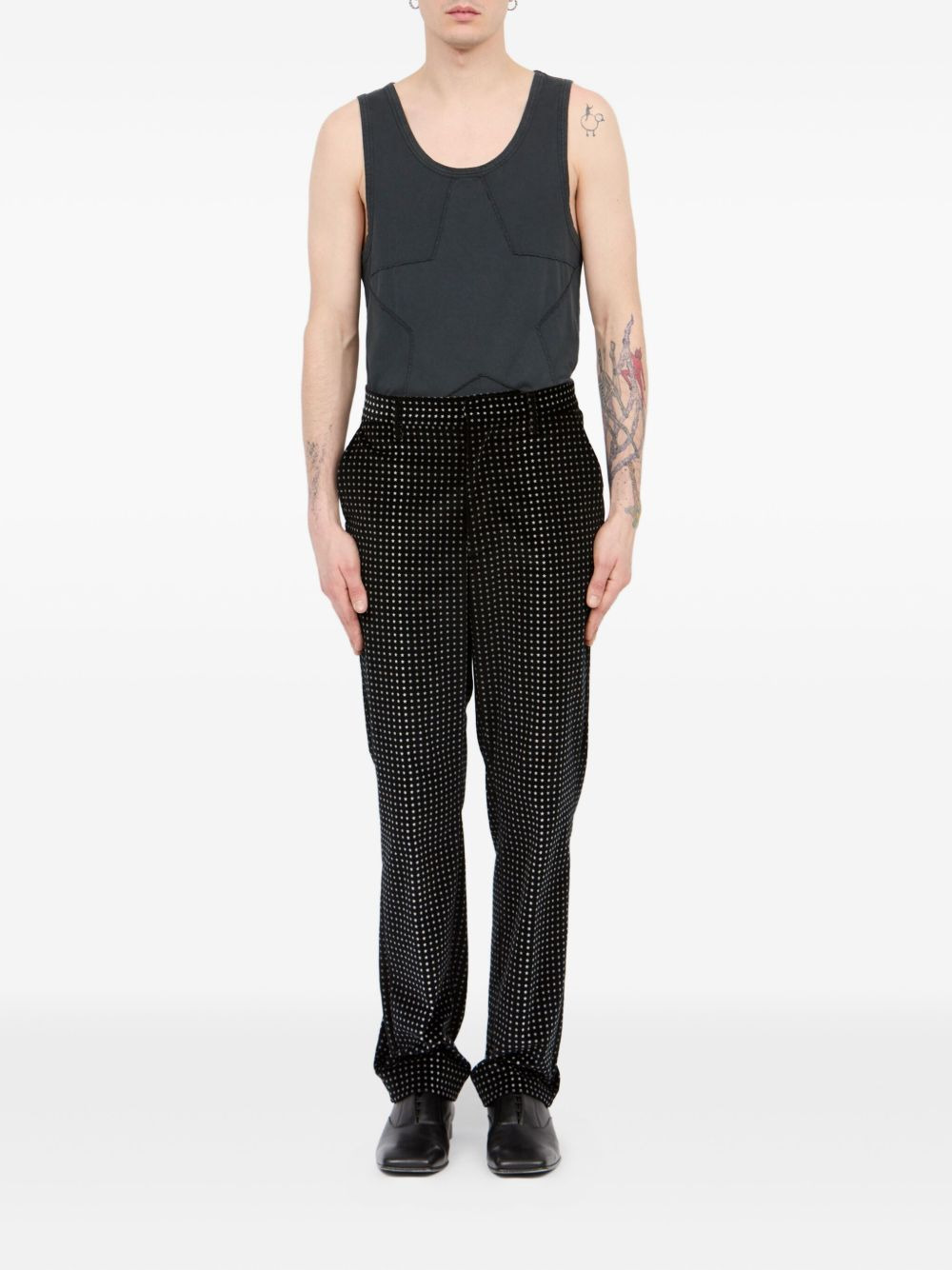 star-print tailored trousers - 2