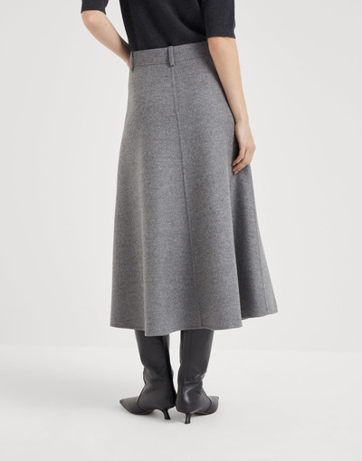 Brunello Cucinelli Virgin wool double cloth flute skirt outlook