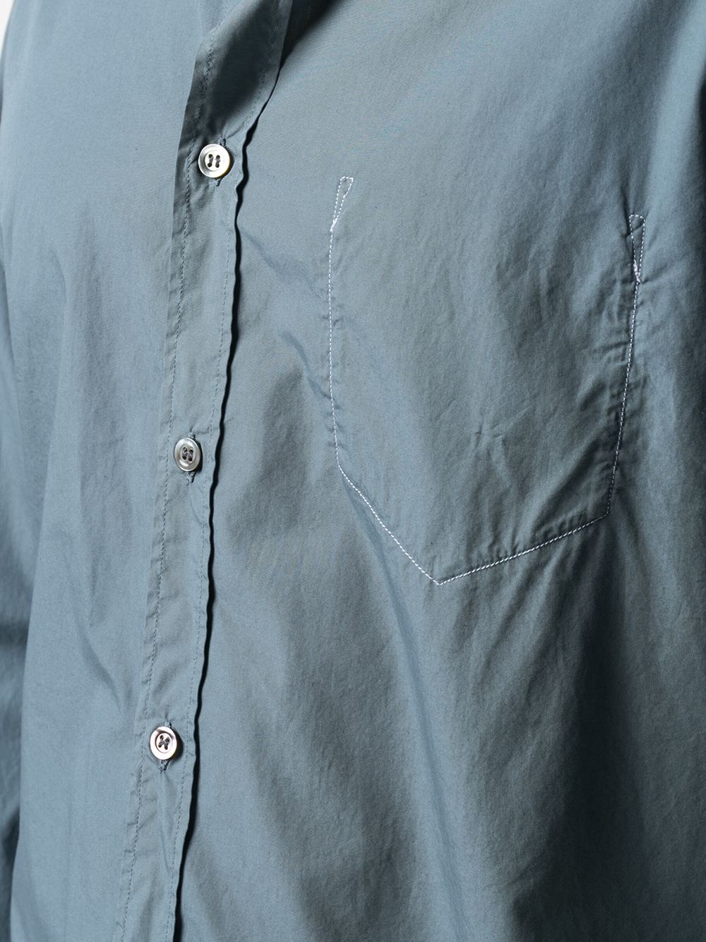 stitch-effect chest pocket shirt - 5