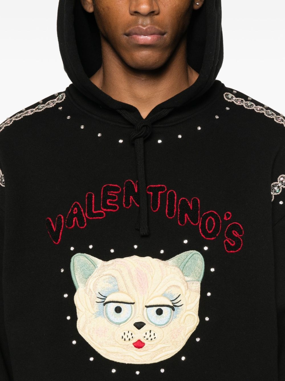 cat-embroidered hoodie - 5